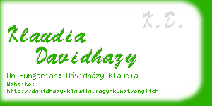 klaudia davidhazy business card